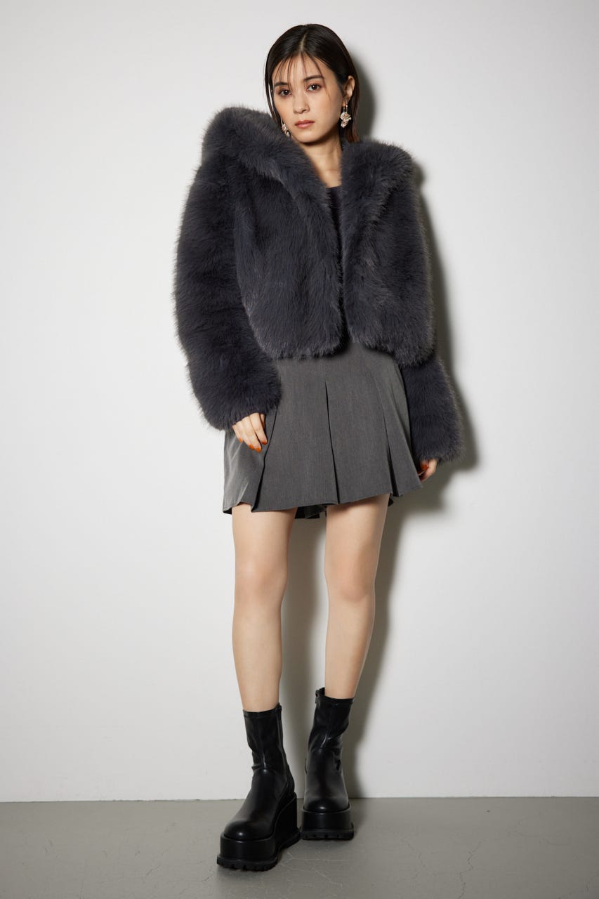 rienda | ビッグフードフェイクファーコート (コート ) |SHEL'TTER