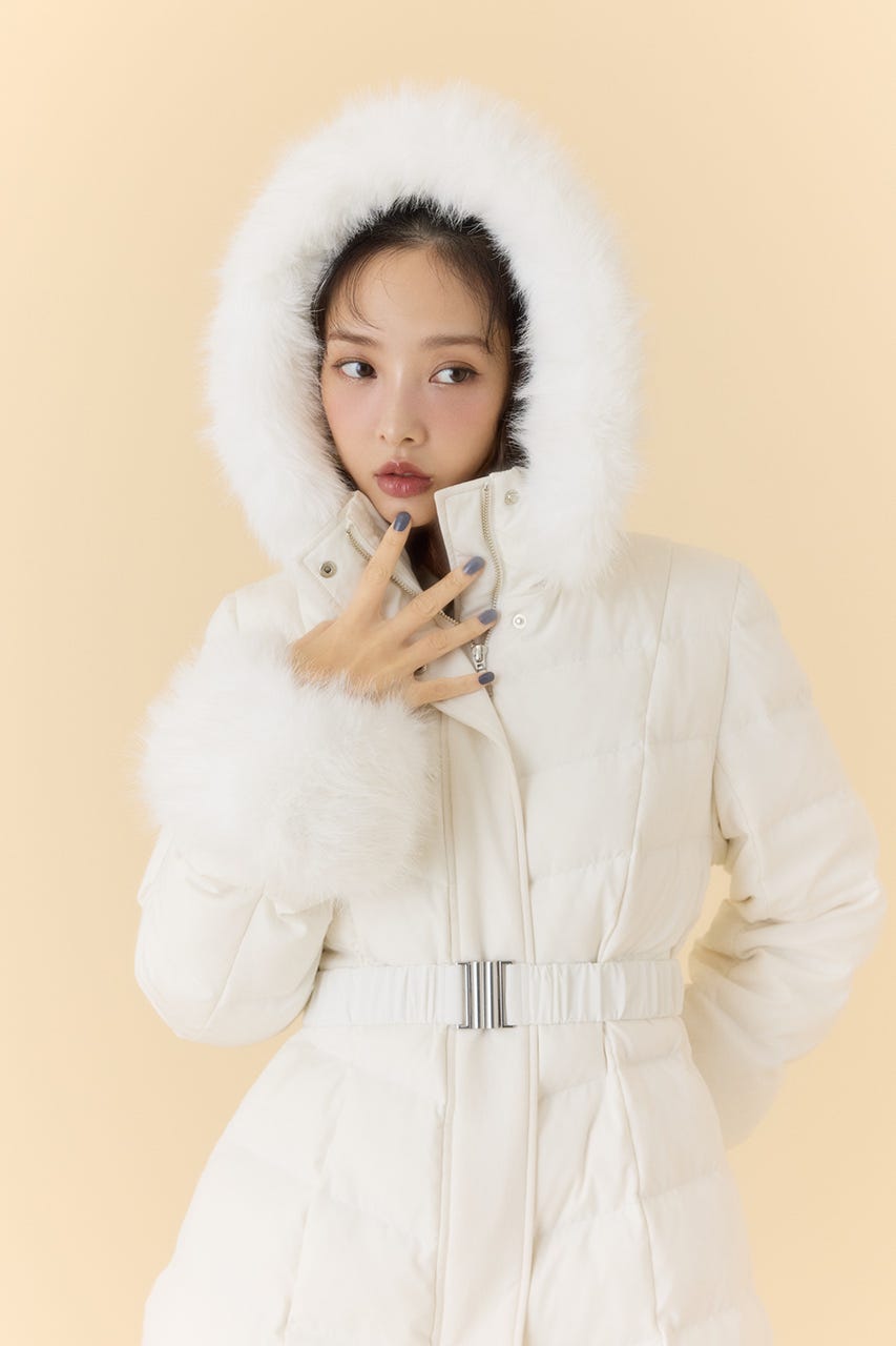 rienda | 【神くびれダウン】Aラインダウンワンピコート (コート