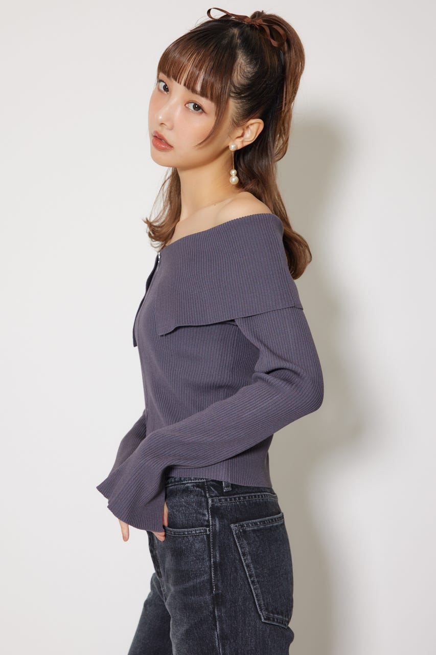 rienda | フロントZIPリブニットトップス (ニット ) |SHEL'TTER WEBSTORE