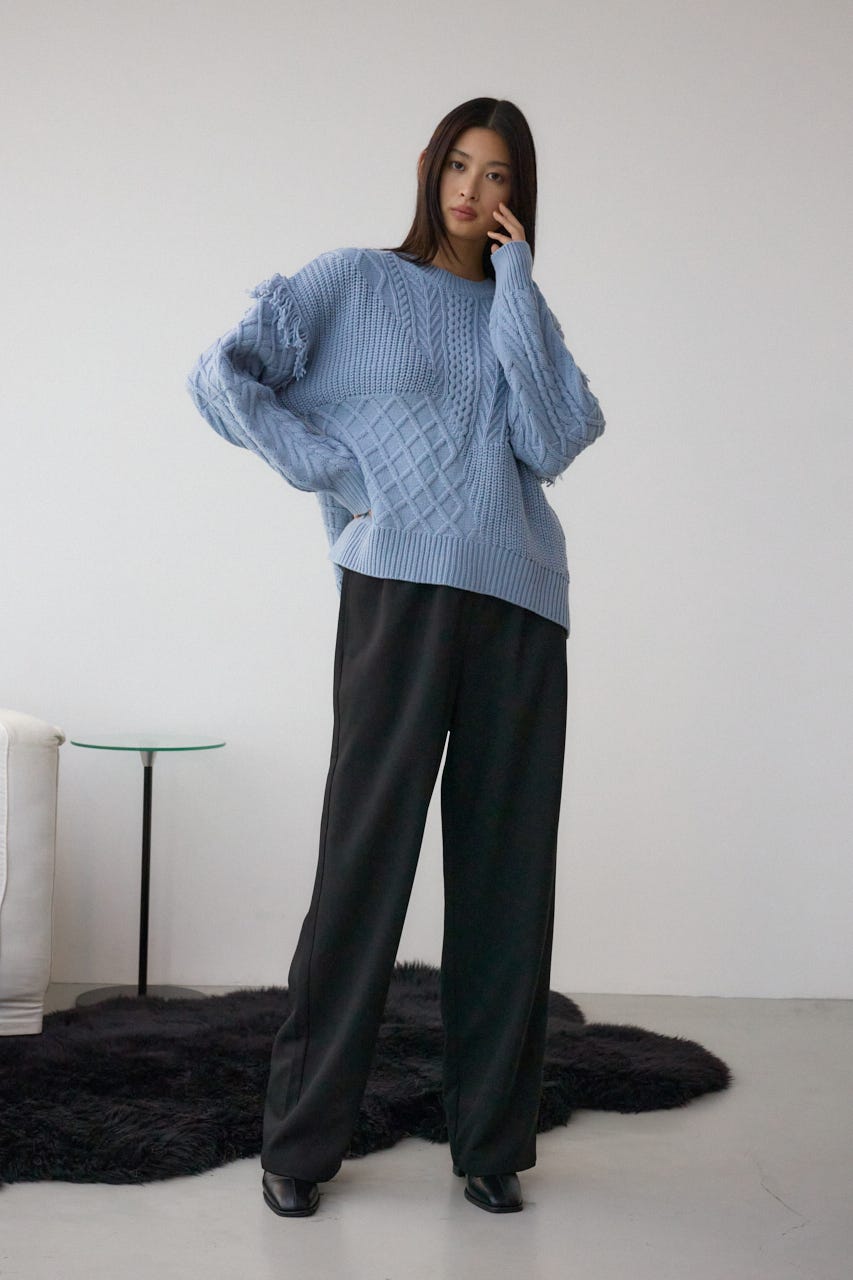 AZUL BY MOUSSY | スイッチングフリンジニット (ニット ) |SHEL'TTER