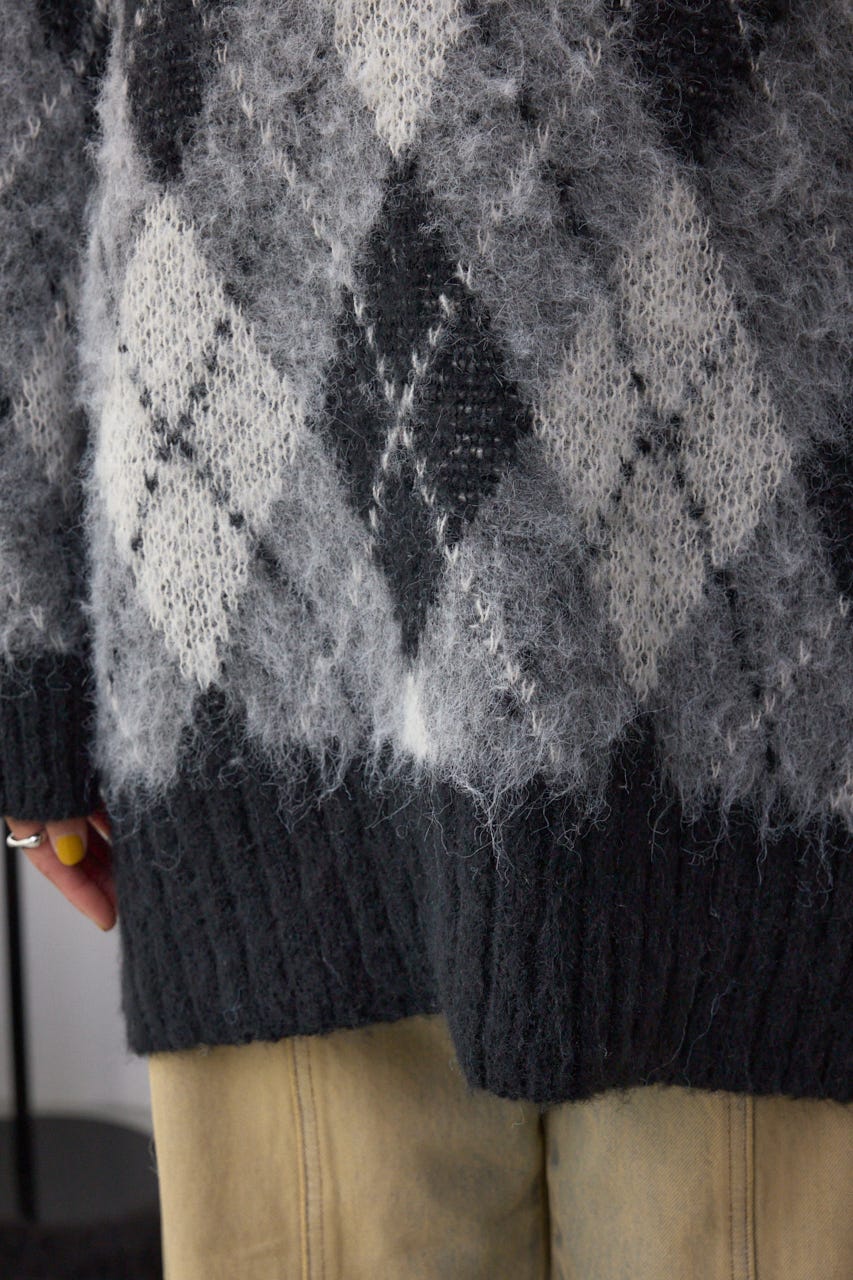 AZUL BY MOUSSY | アーガイルシャギーニット (ニット ) |SHEL'TTER