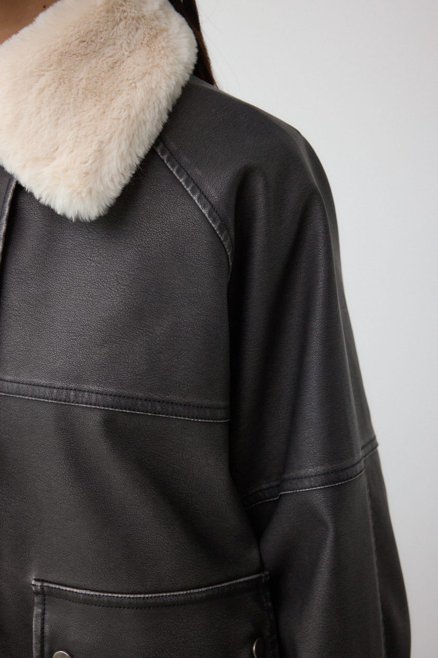 AZUL BY MOUSSY | ビンテージフェイクレザーシングルブルゾン