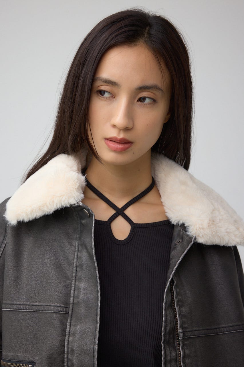 AZUL BY MOUSSY | ビンテージフェイクレザーシングルブルゾン