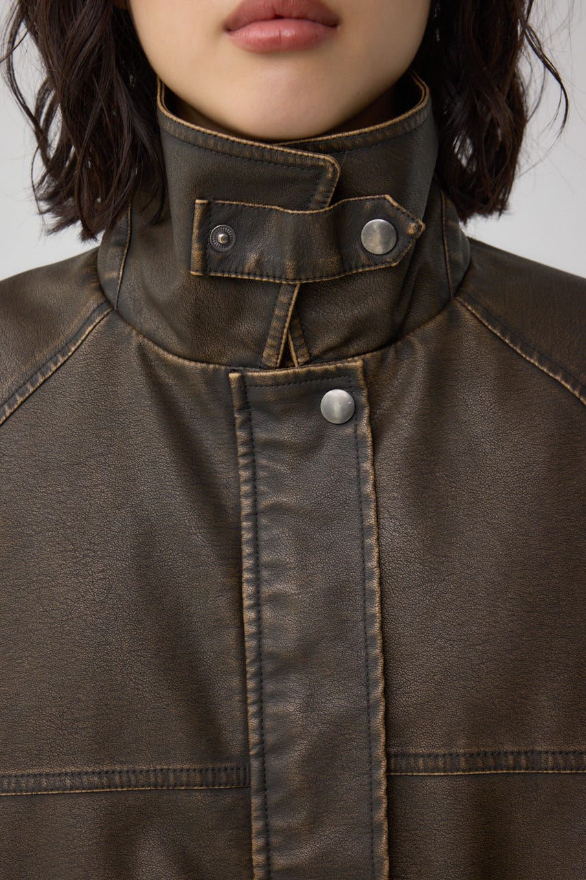 AZUL BY MOUSSY | ビンテージフェイクレザーシングルブルゾン