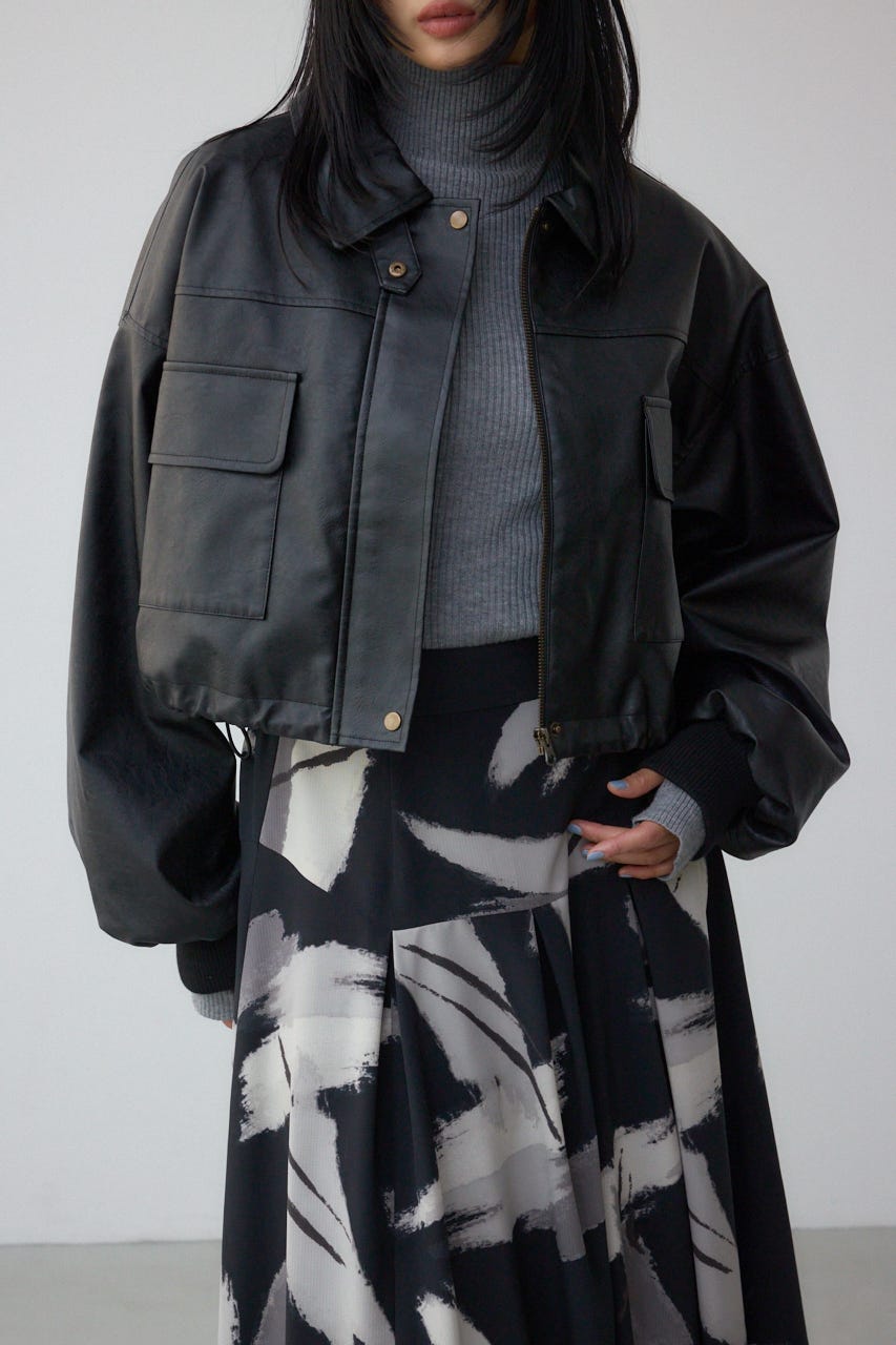 AZUL BY MOUSSY | フェイクレザーショートブルゾン (ブルゾン ) |SHEL