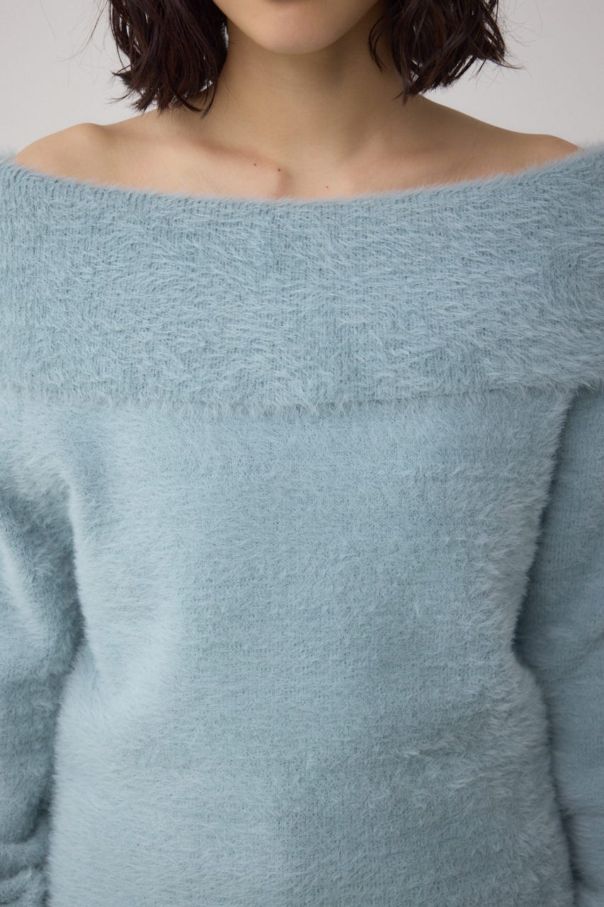 AZUL BY MOUSSY | モヘヤライクオフショルダーニット (ニット ) |SHEL