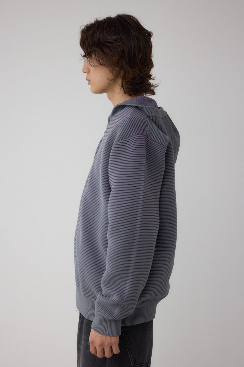 AZUL BY MOUSSY | ミックスカラーリップル編みニットパーカー