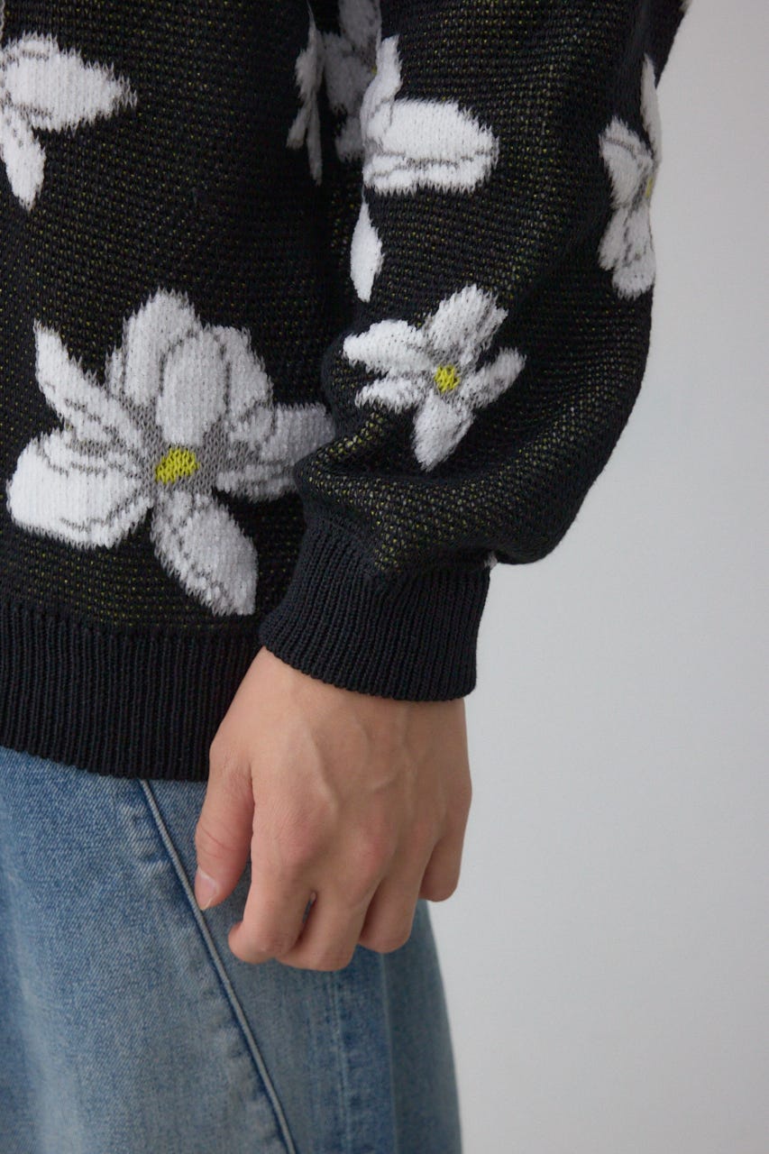 AZUL BY MOUSSY | フラワーダブルジャガードニット (ニット ) |SHEL