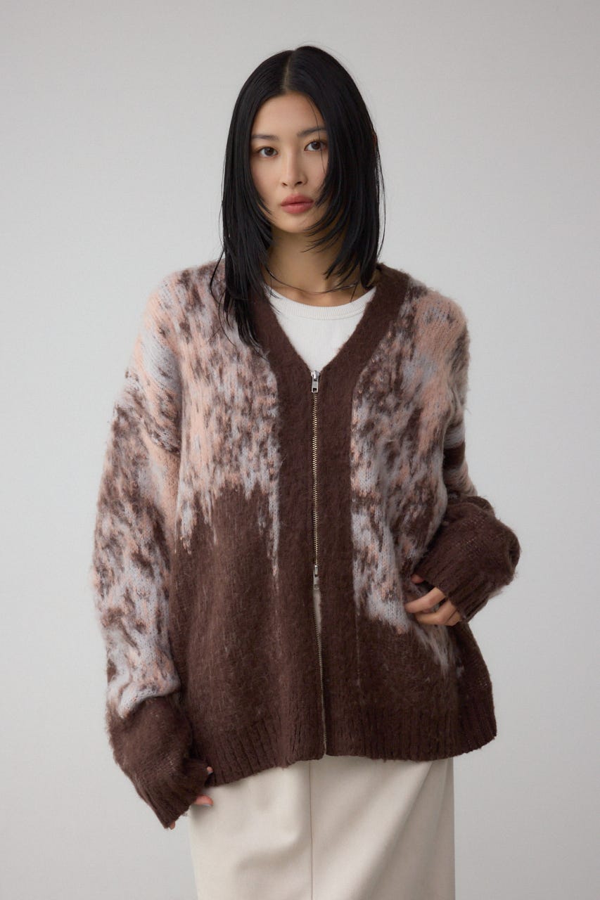 AZUL BY MOUSSY | 起毛総柄カーディガン (カーディガン ) |SHEL'TTER