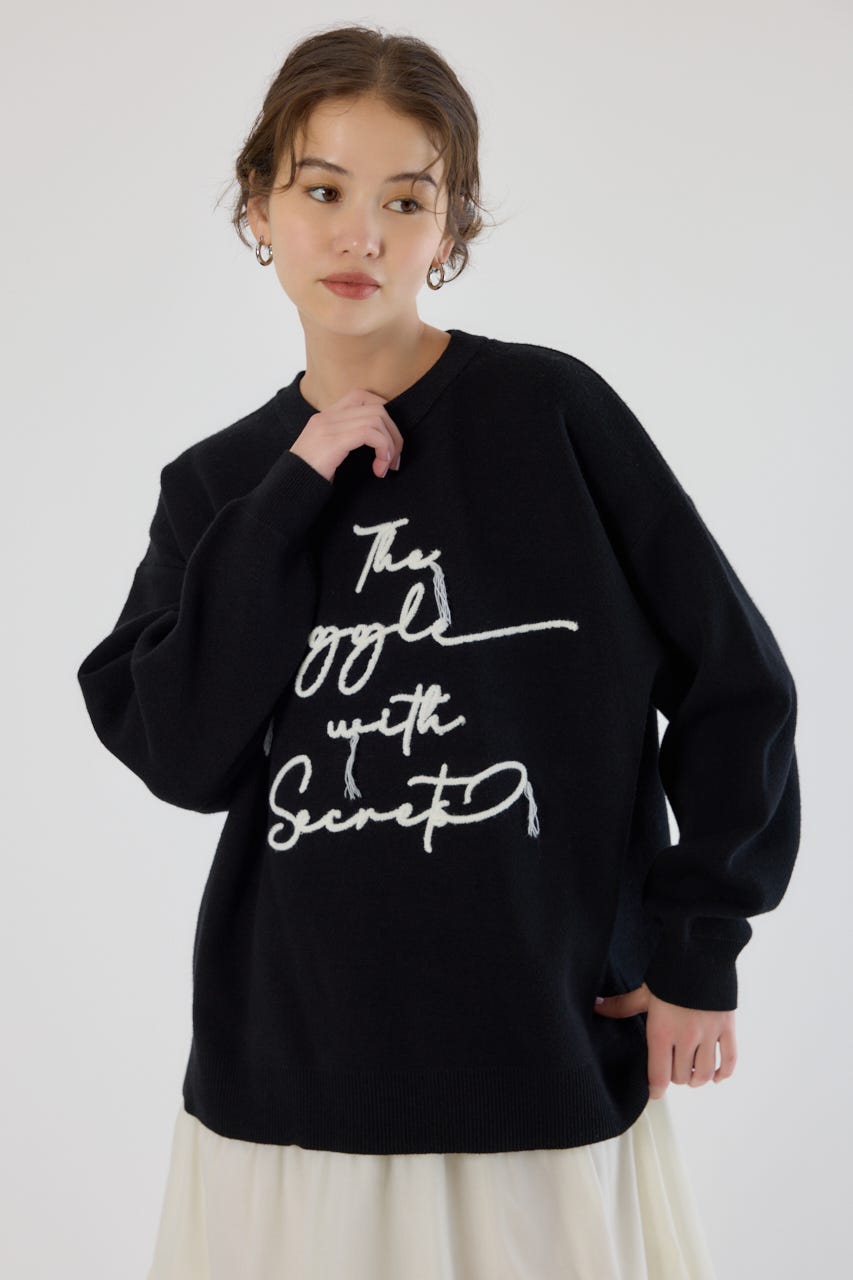 RODEO CROWNS WIDE BOWL | Frayed Lettering ニットトップス (ニット