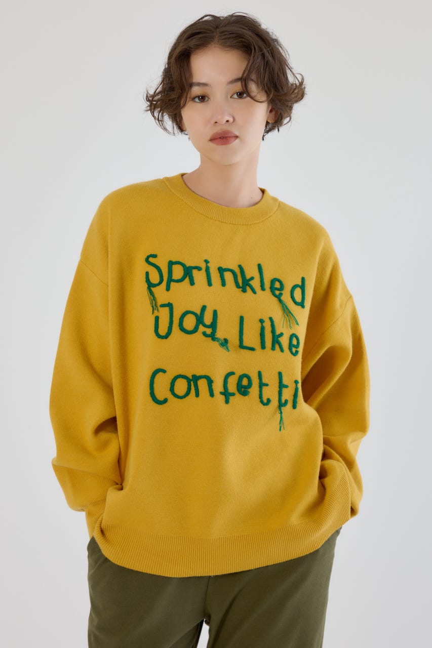 RODEO CROWNS WIDE BOWL | Frayed Lettering ニットトップス (ニット