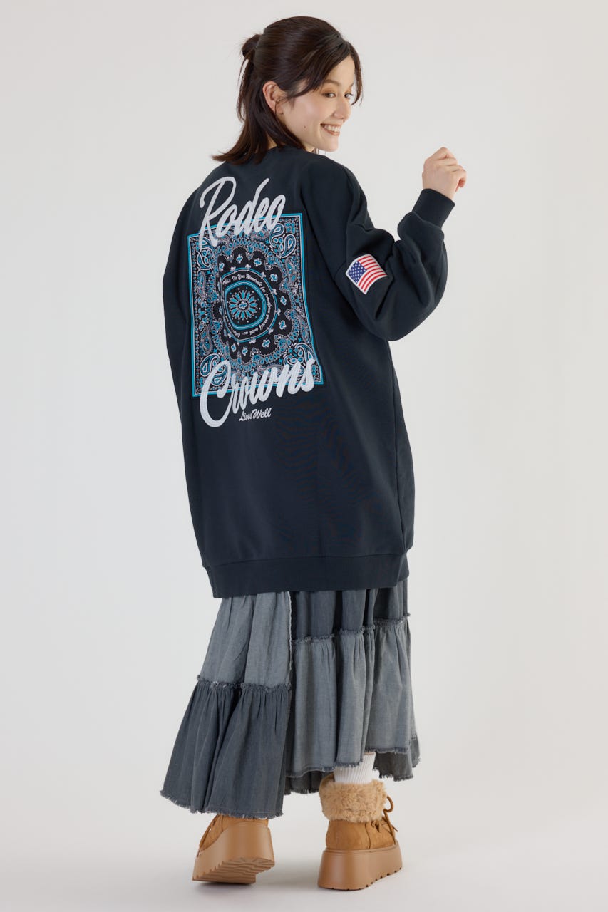 RODEO CROWNS WIDE BOWL | バンダナパッチスウェットワンピース