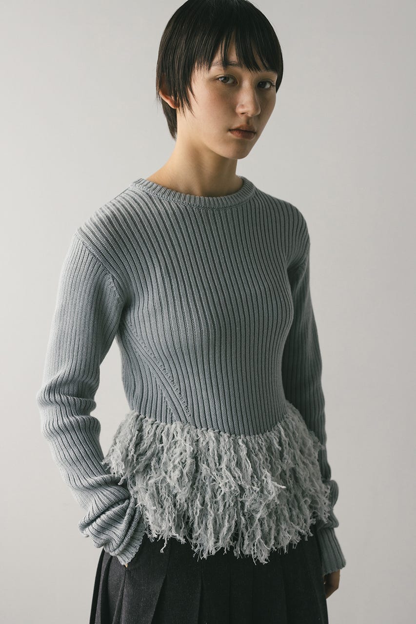 STYLEMIXER | チュールフリンジペプラムニット (ニット ) |SHEL'TTER