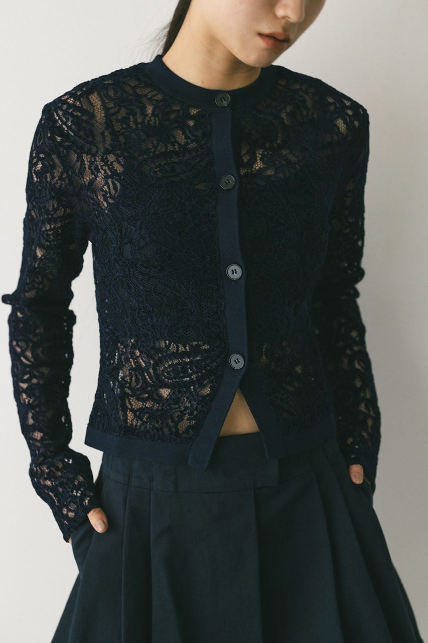 STYLEMIXER | ニュアンスレースニットカーデ (ニット ) |SHEL'TTER