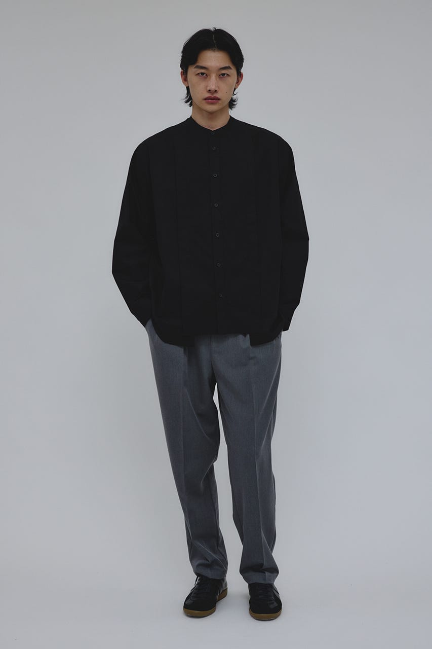 STYLEMIXER | タックデザインノーカラーシャツ (シャツ・ブラウス