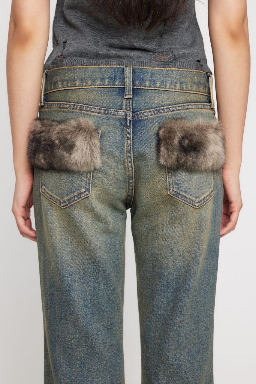 LAGUA GEM | FAUX FUR フレアデニム (フレア ) |SHEL'TTER WEBSTORE