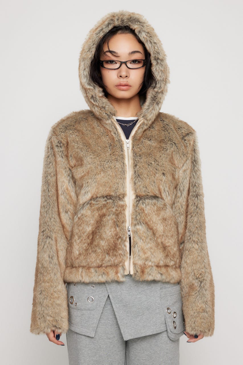 LAGUA GEM | FAUX FUR HOODIE ブルゾン (ブルゾン ) |SHEL'TTER WEBSTORE