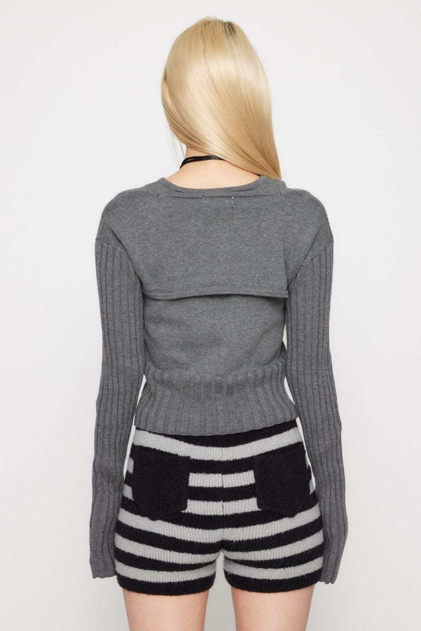 LAGUA GEM | RIB SLEEVE 2PIECE トップス (ニット ) |SHEL'TTER WEBSTORE