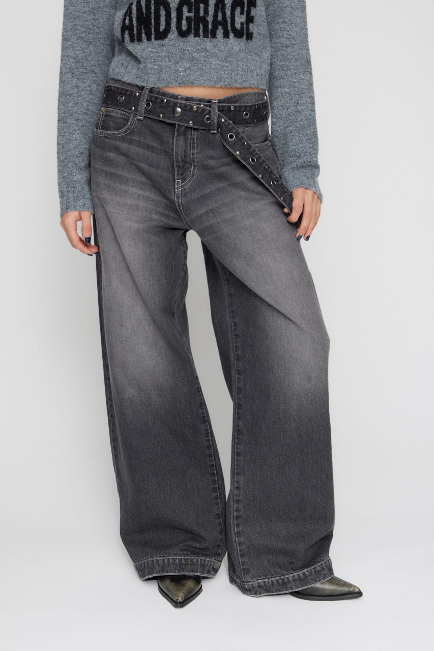 LAGUA GEM | HEM EMBROIDERY デニム (ストレート ) |SHEL'TTER WEBSTORE