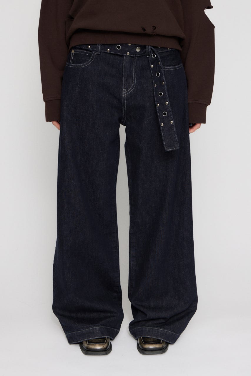 LAGUA GEM | HEM EMBROIDERY デニム (ストレート ) |SHEL'TTER WEBSTORE