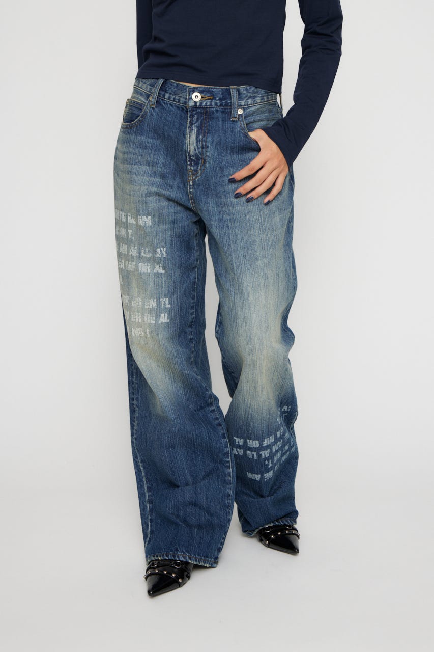 LAGUA GEM | VINTAGE PRINT STRAIGHT デニム (ストレート ) |SHEL'TTER