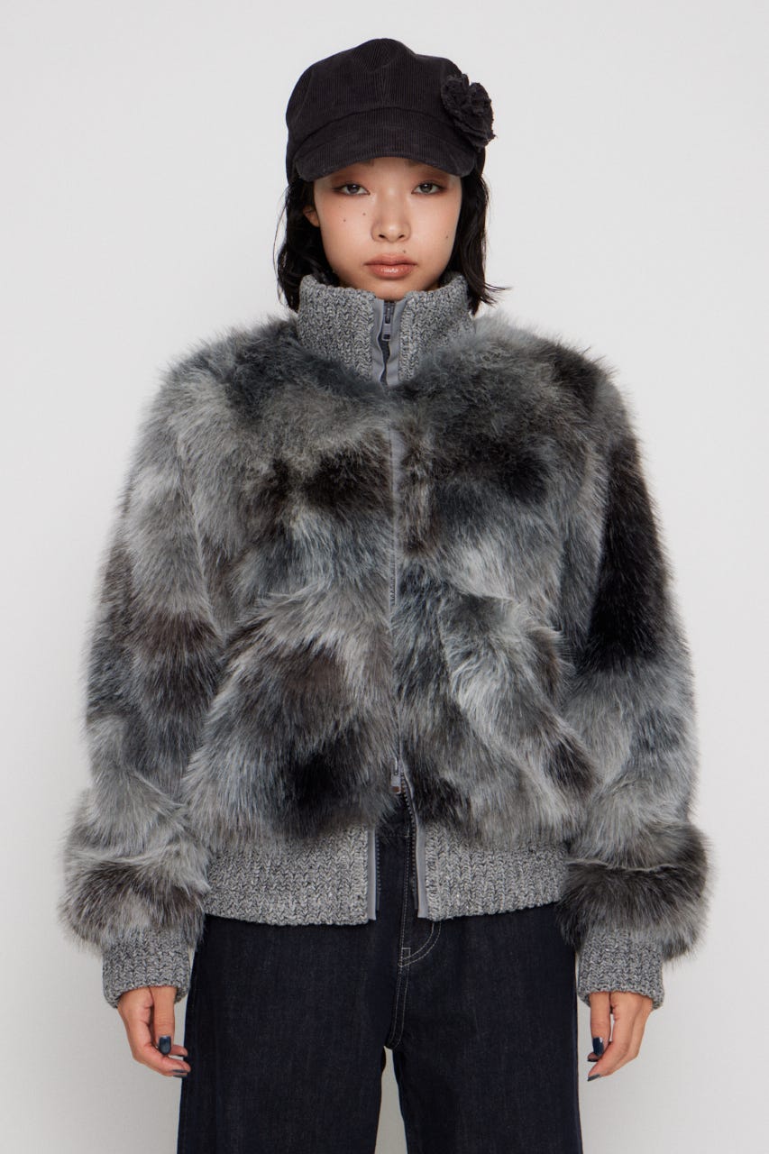 LAGUA GEM | MIX KNIT FAUX FUR ブルゾン (ブルゾン ) |SHEL'TTER WEBSTORE
