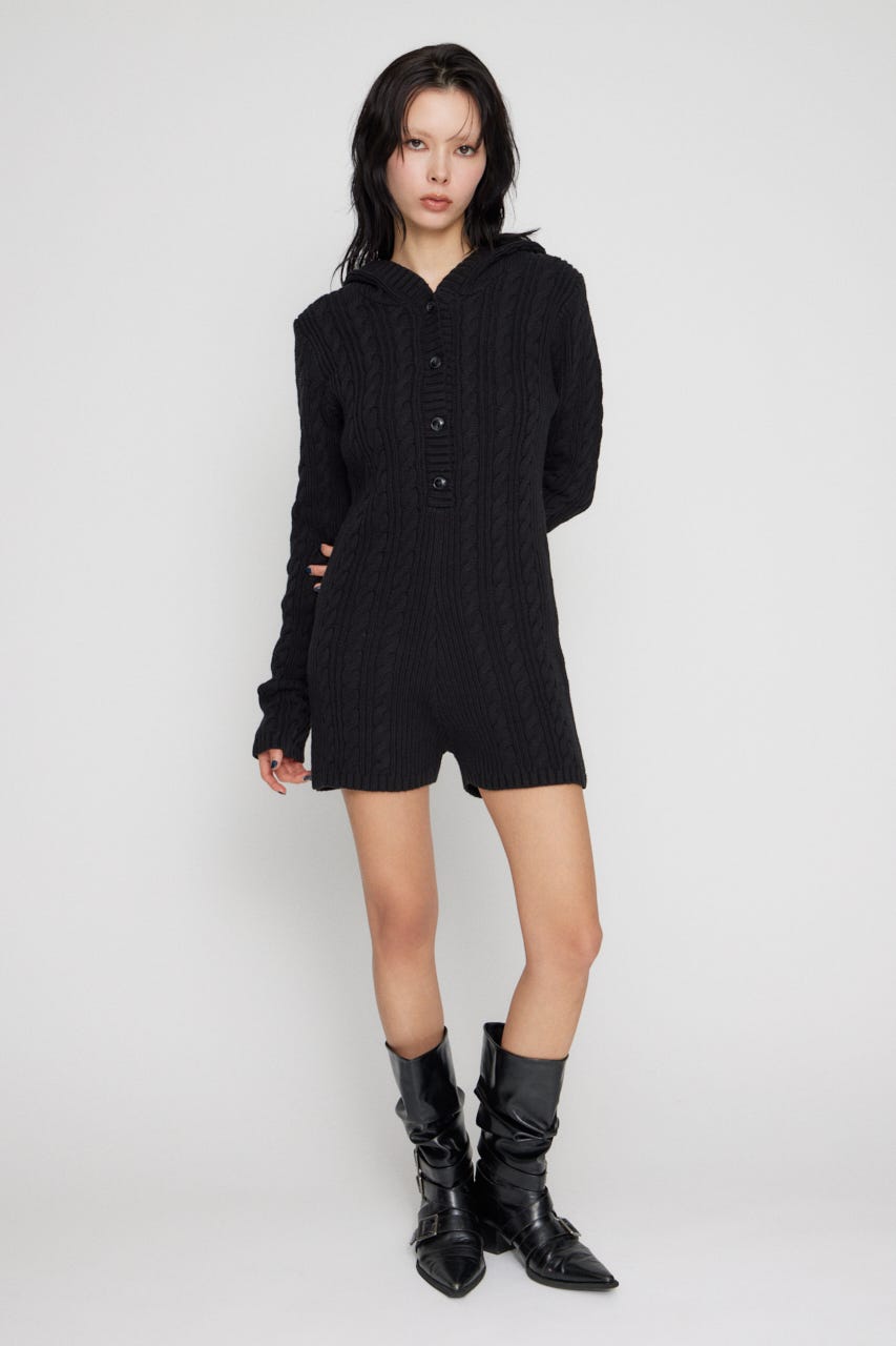 LAGUA GEM | HOODIE CABLE ロンパース (ワンピース(ミニ・ミディアム
