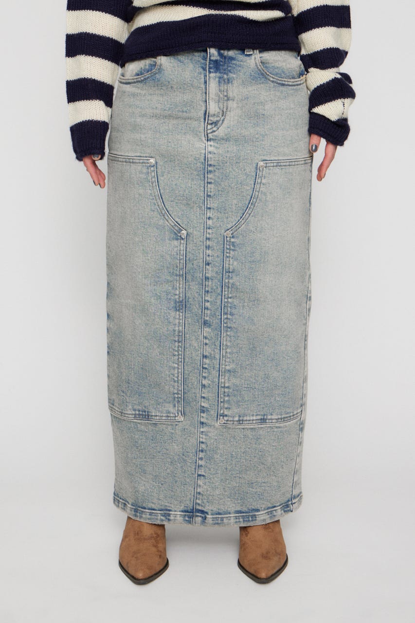 LAGUA GEM | DOUBLE KNEE LONG DENIM スカート (スカート ) |SHEL'TTER