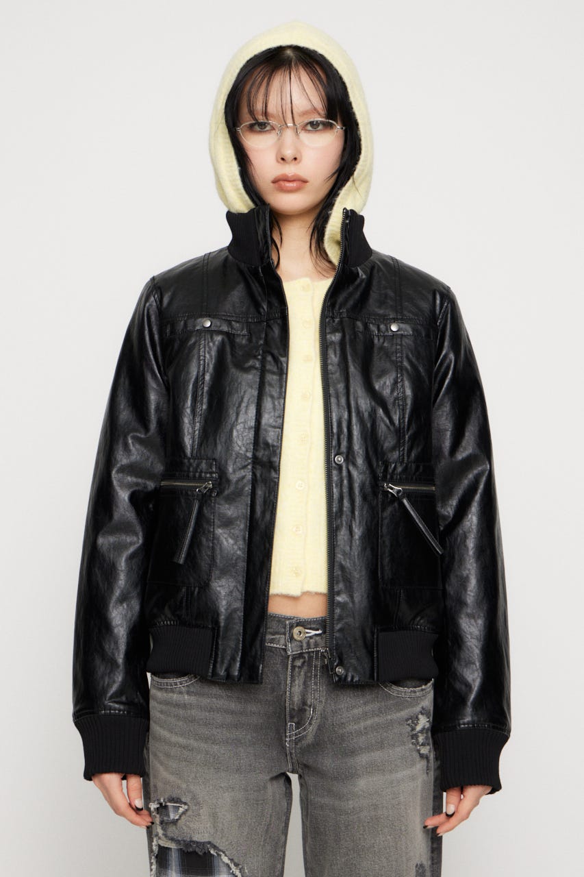 LAGUA GEM | COMPACT FAUX LEATHER ブルゾン (ブルゾン ) |SHEL'TTER