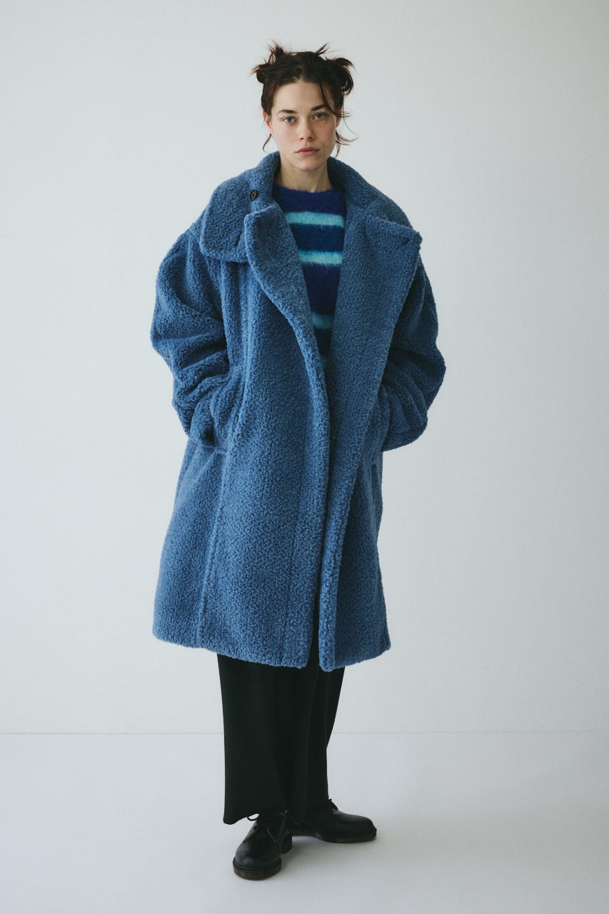 HeRIN.CYE | Stand collar boa coat (コート ) |SHEL'TTER WEBSTORE