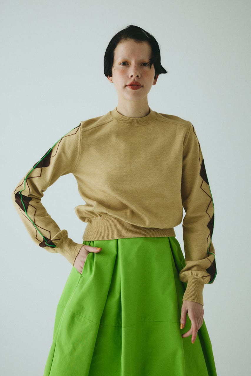 HeRIN.CYE | Neon argyle knit tops (ニット ) |SHEL'TTER WEBSTORE