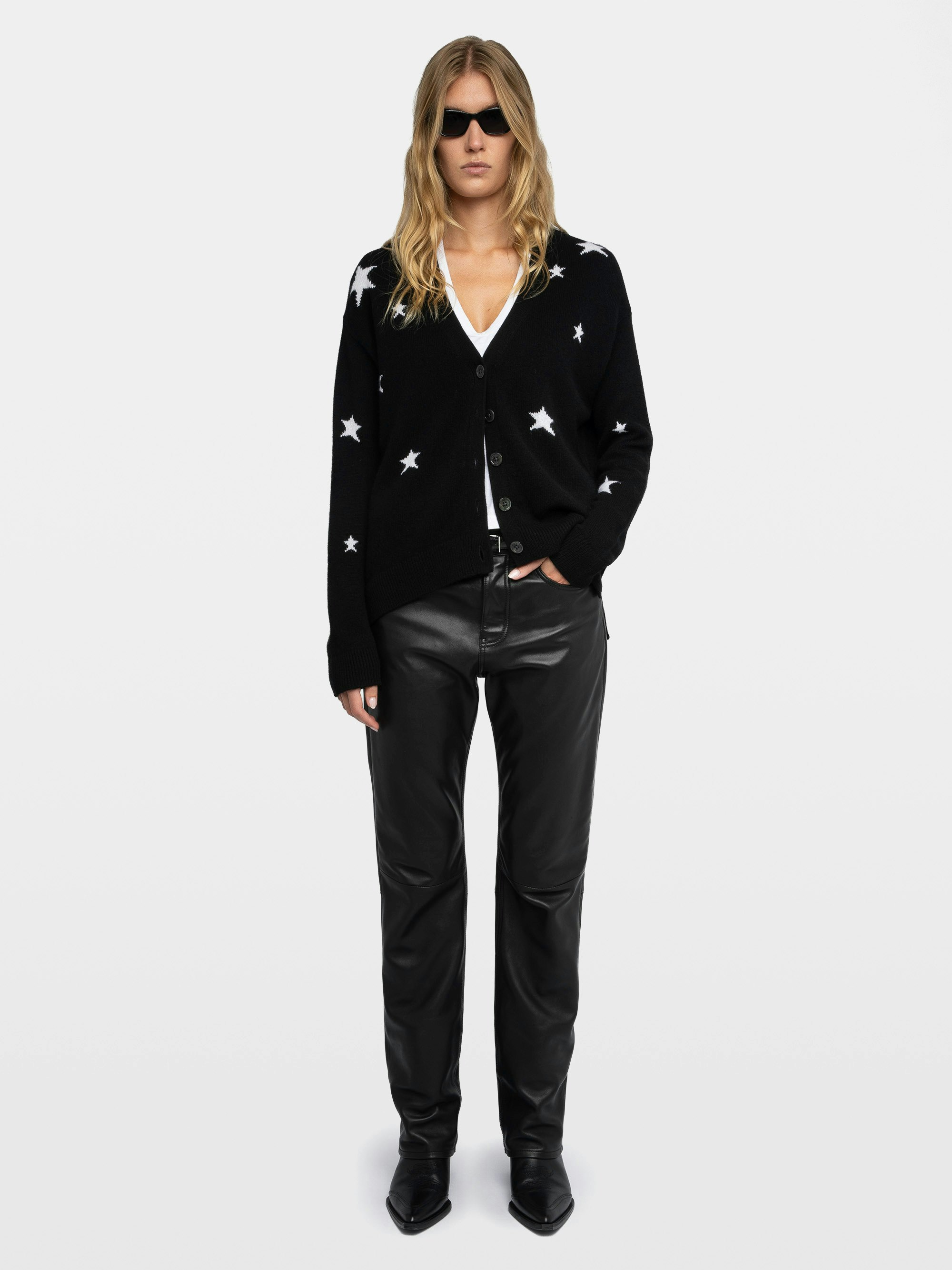 Mirka Stars Cashmere Cardigan in Black | Zadig&Voltaire
