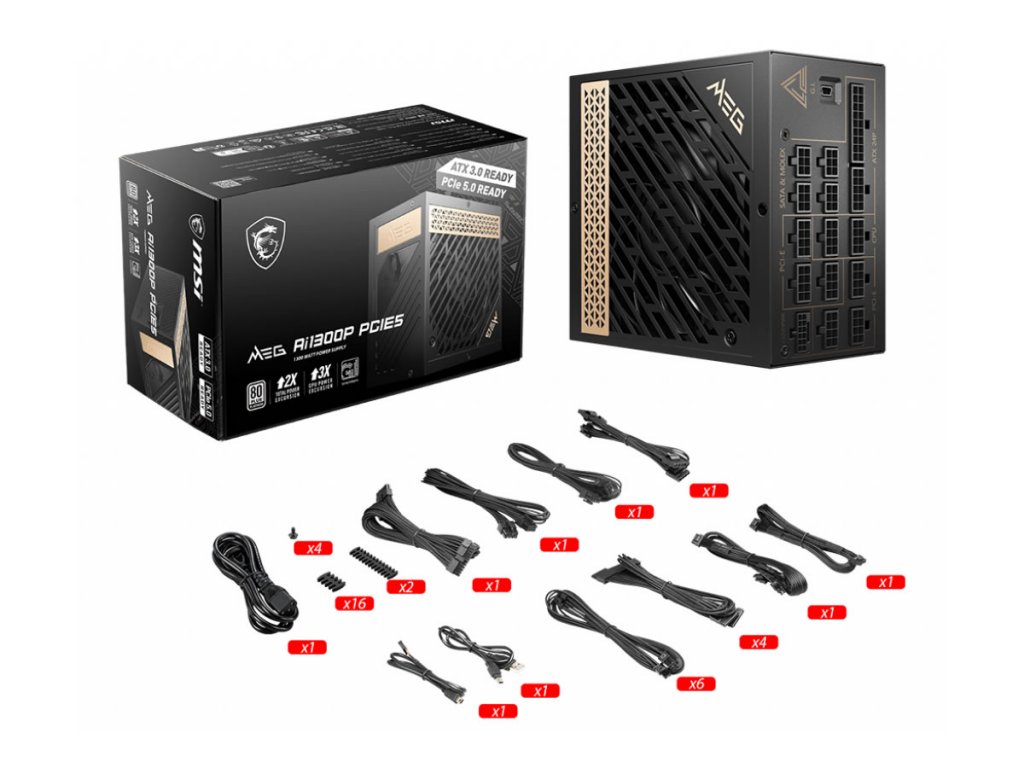 MSIからネイティブ16ピンPCIe 5.0コネクターを搭載するATX電源「MEG