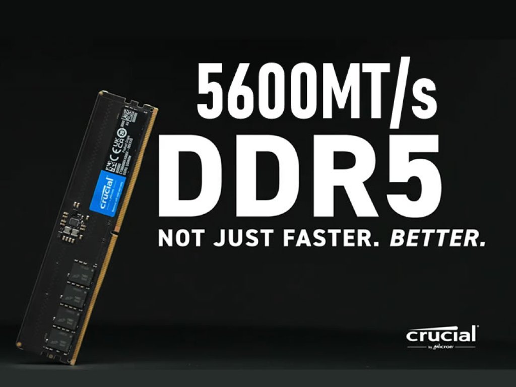 Micron DDR5-5600ネイティブDRAM搭載、Crucialから定格DDR5 5600MT/sの