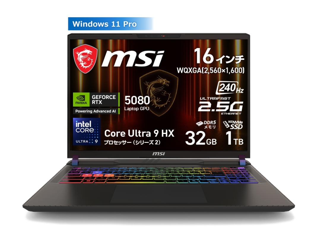MSI MSI ゲーミングノート Vector 16 HX AI A2XW Vector-16-HX-AI