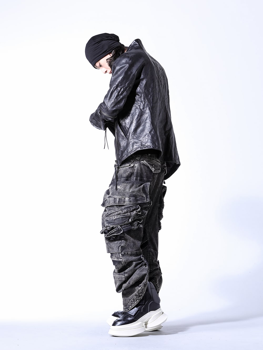 D.HYGEN & JULIUS 2024AW Aラインシルエット レザースタイリング