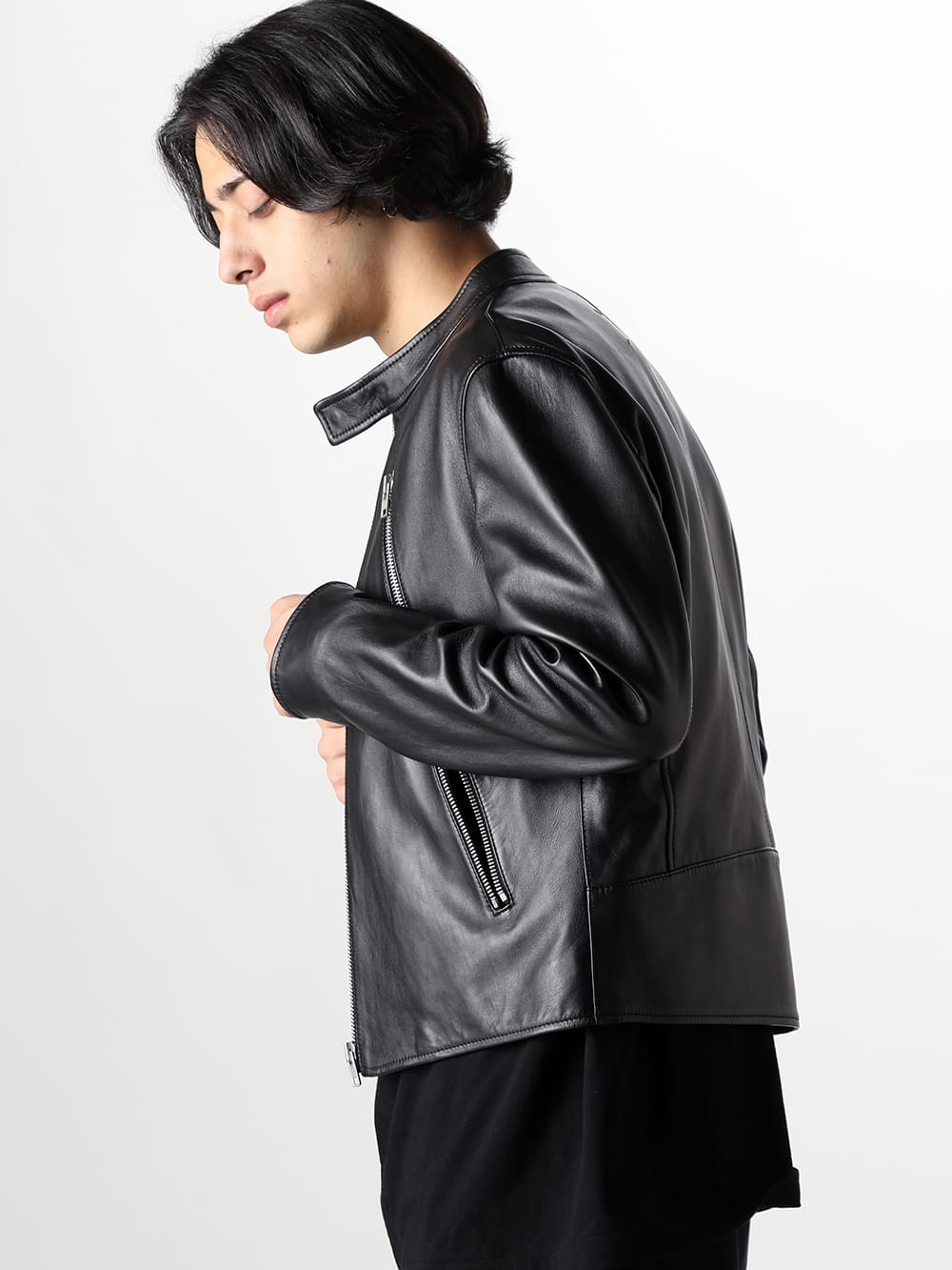 MAISON MARGIELA 八の字ライダースオールブラックスタイル -FASCINATE