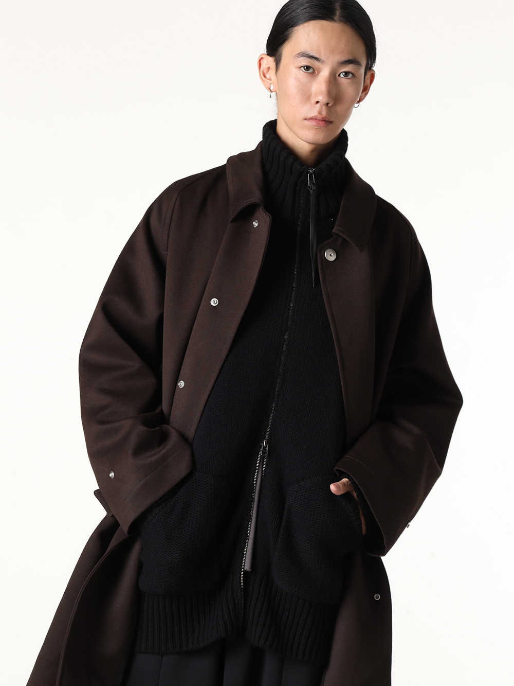 Omar Afridi Balmacaan Coat Driver's Knit Style -FASCINATE