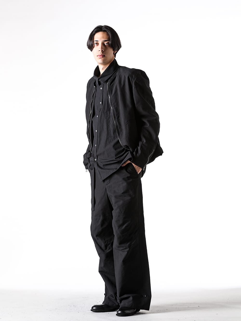 The Viridi-anne ライダースジャケット ワイドパンツスタイル -FASCINATE