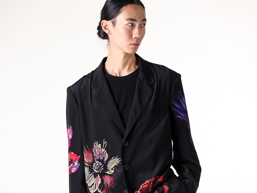 Yohji Yamamoto 2025SS フラワーパターン ジャケットスタイリング
