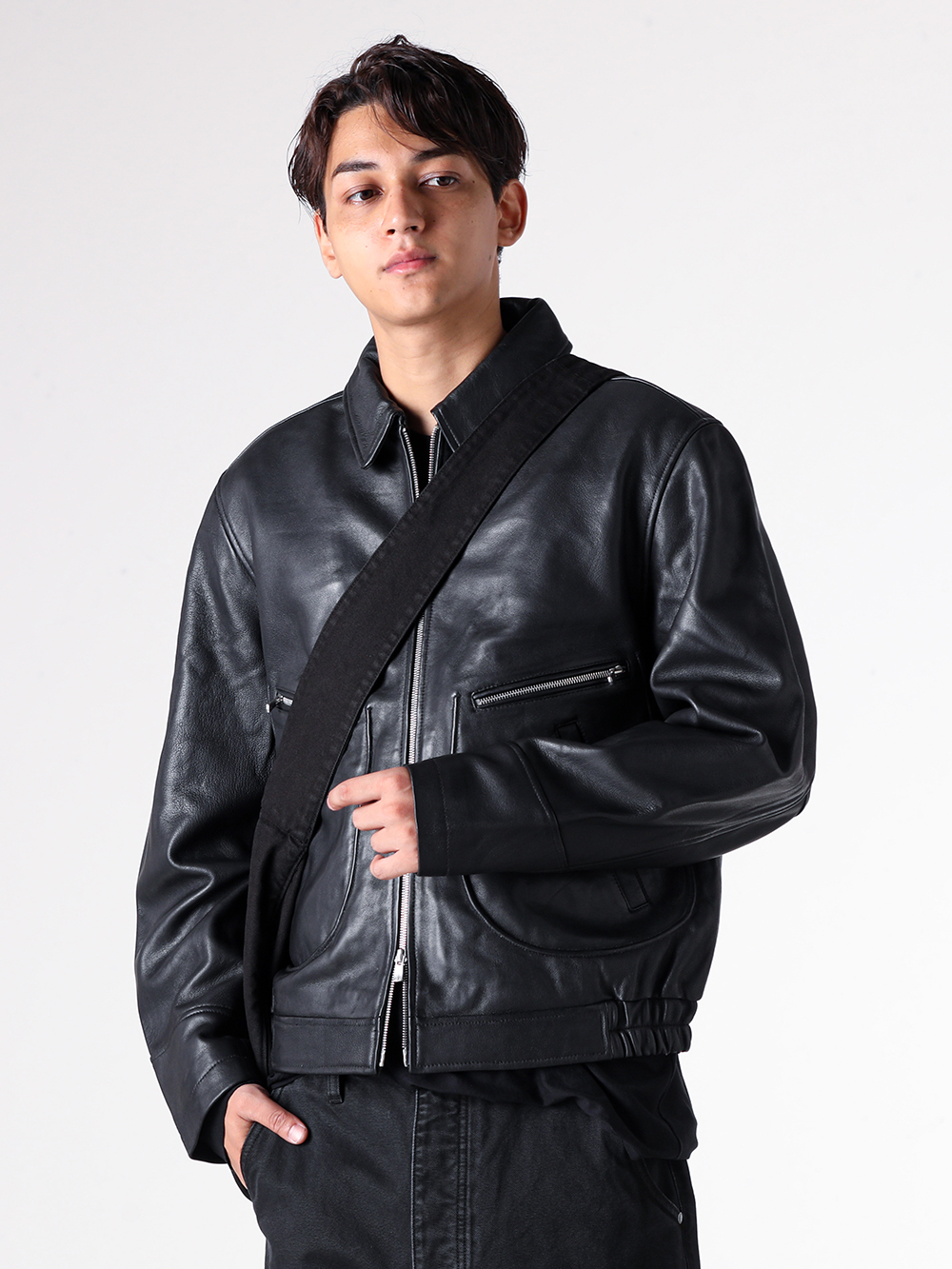 NO MAINTENANCE 25AW レザージャケット オールブラックコーディネート