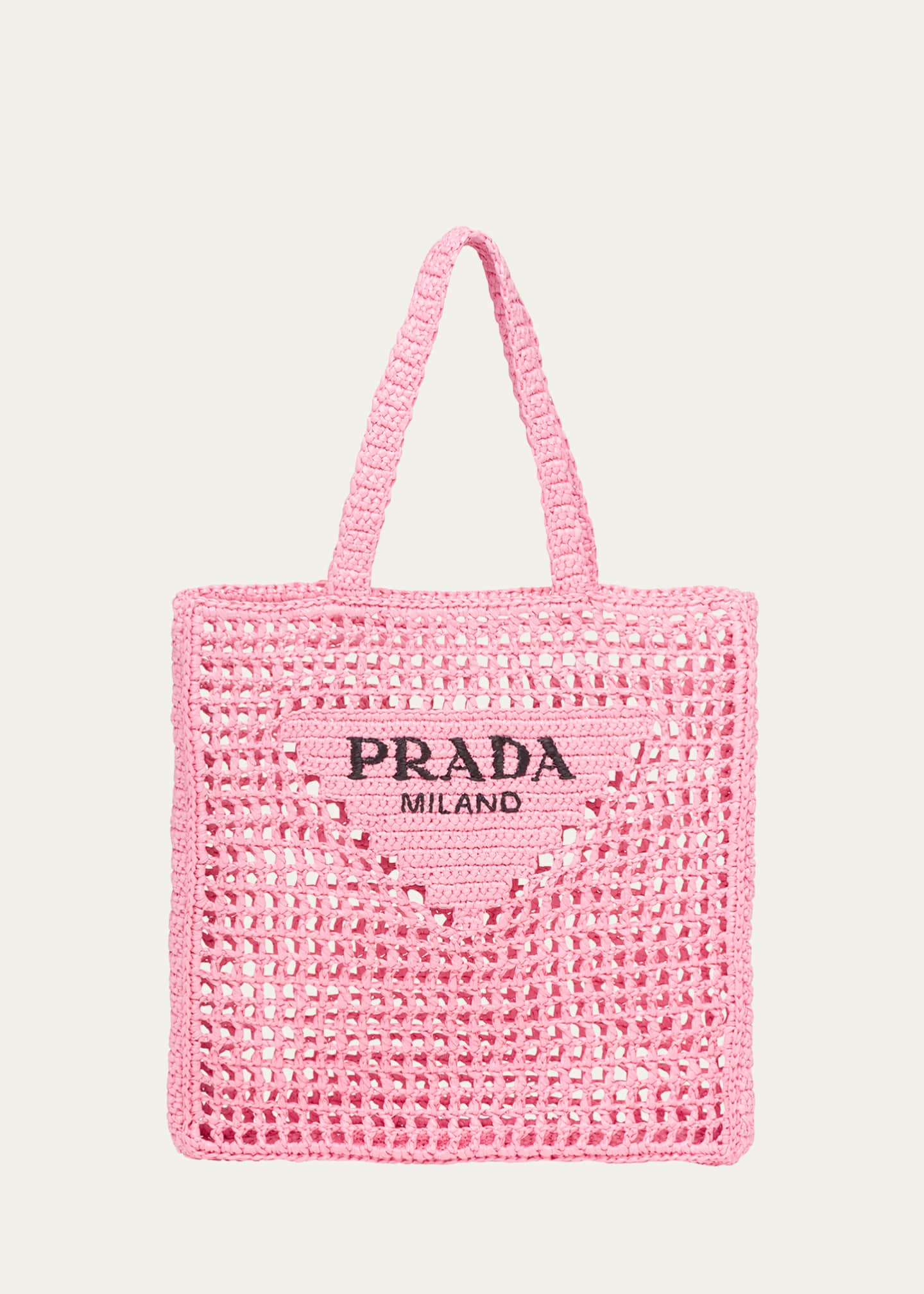 Prada Bicolor Woven Logo Shopper Tote Bag - Bergdorf Goodman