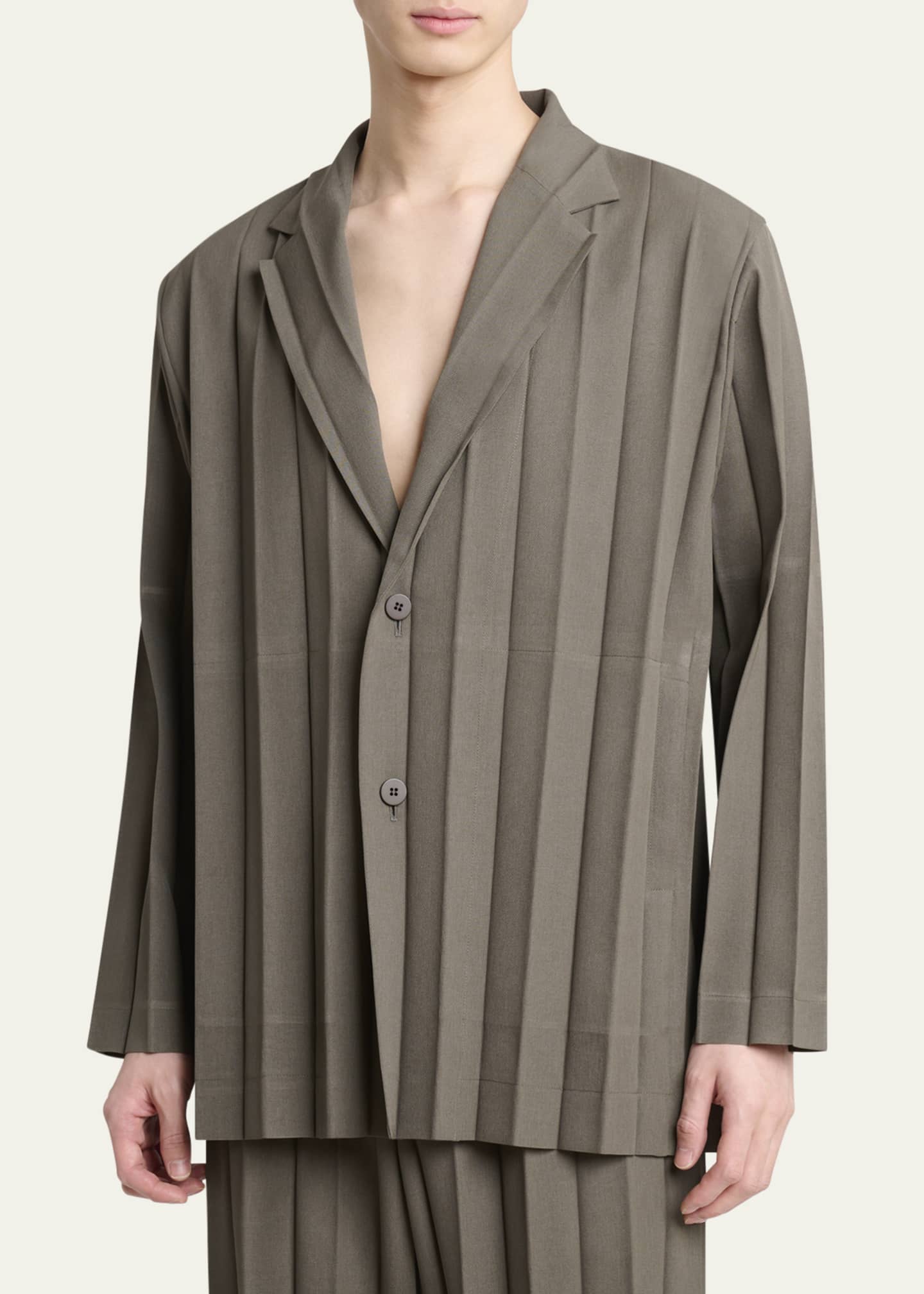 Homme Plisse Issey Miyake Men's Edge Ensemble Pleated Sport Coat