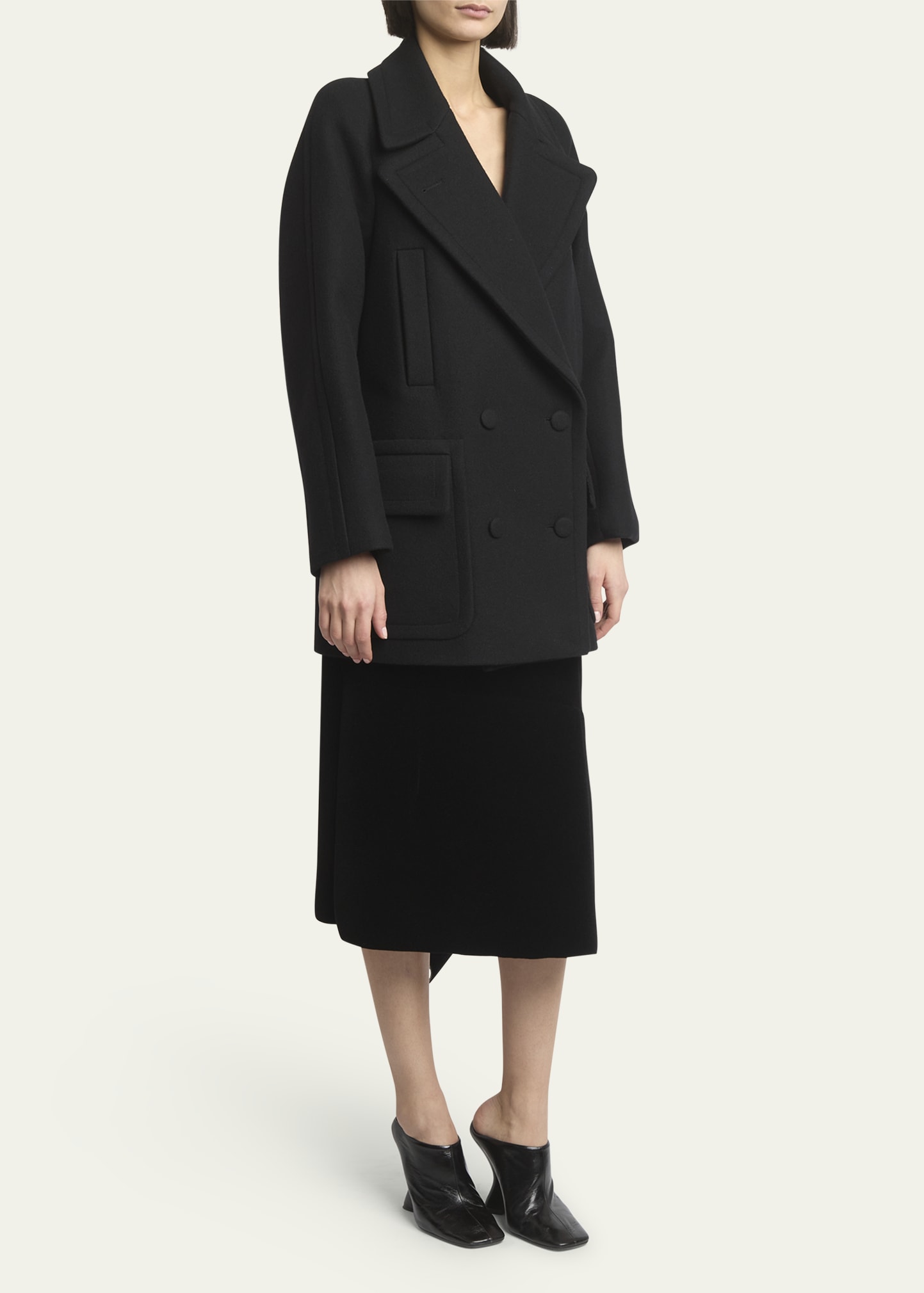 Dries Van Noten Randia Double-Breasted Short Wool Coat - Bergdorf