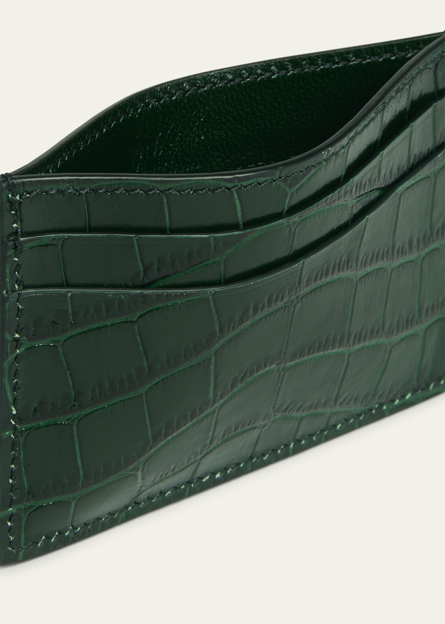 TOM FORD Men's Exotic Line Croc-Embossed Leather Card Case