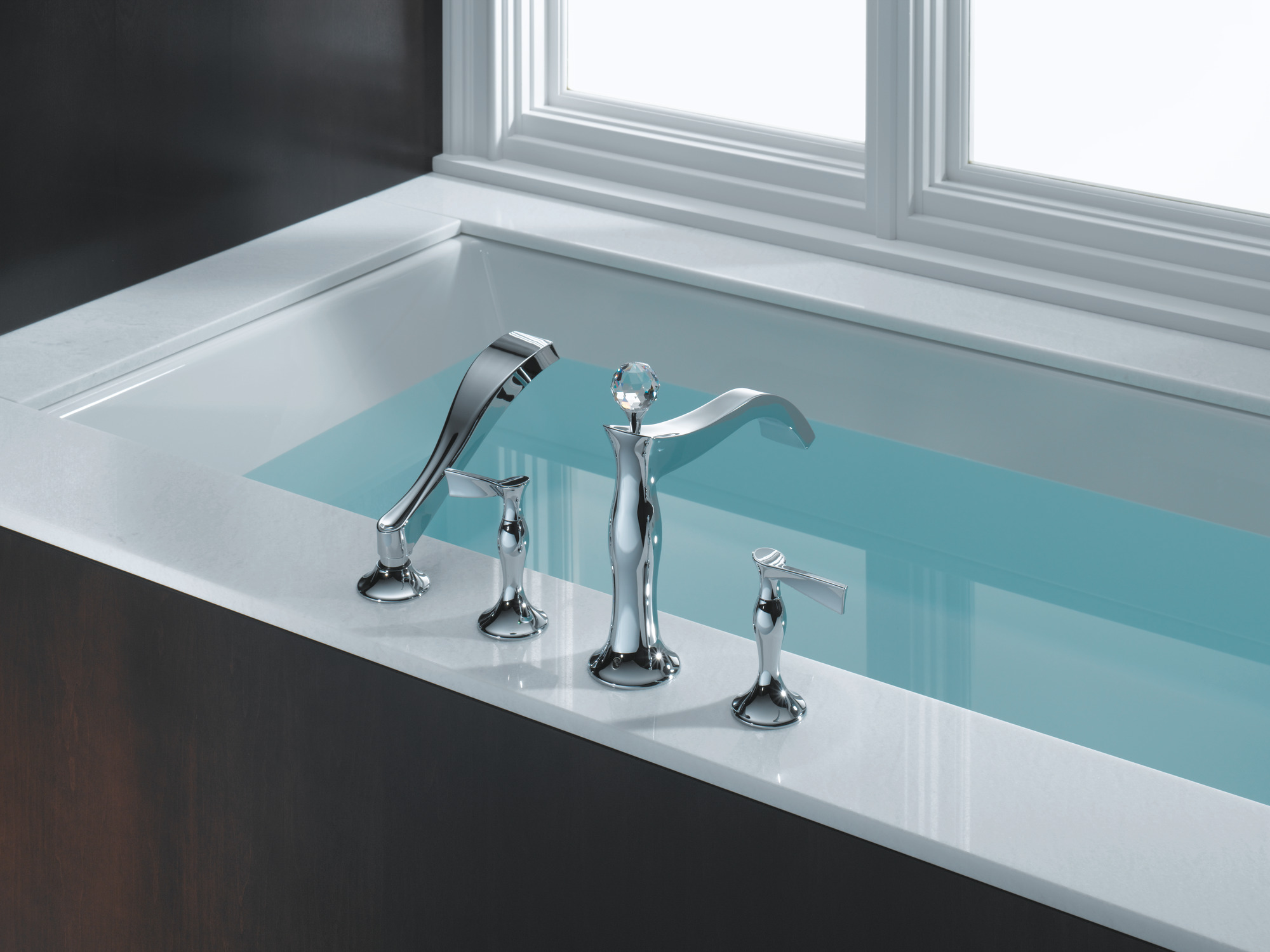 RSVP® | Four Hole Roman Tub Trim with Hand Shower - Less Handles
