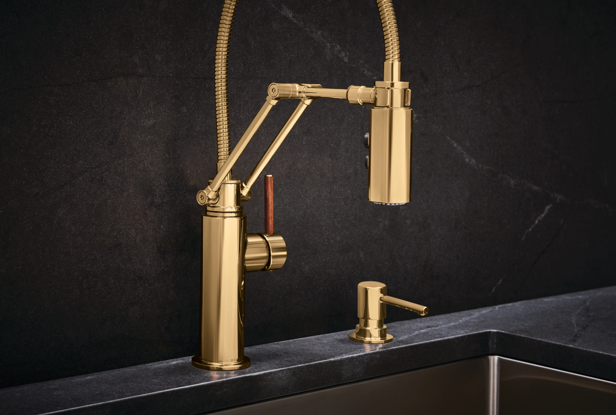 Odin® | Articulating Kitchen Faucet with Finished Hose - Less Handle