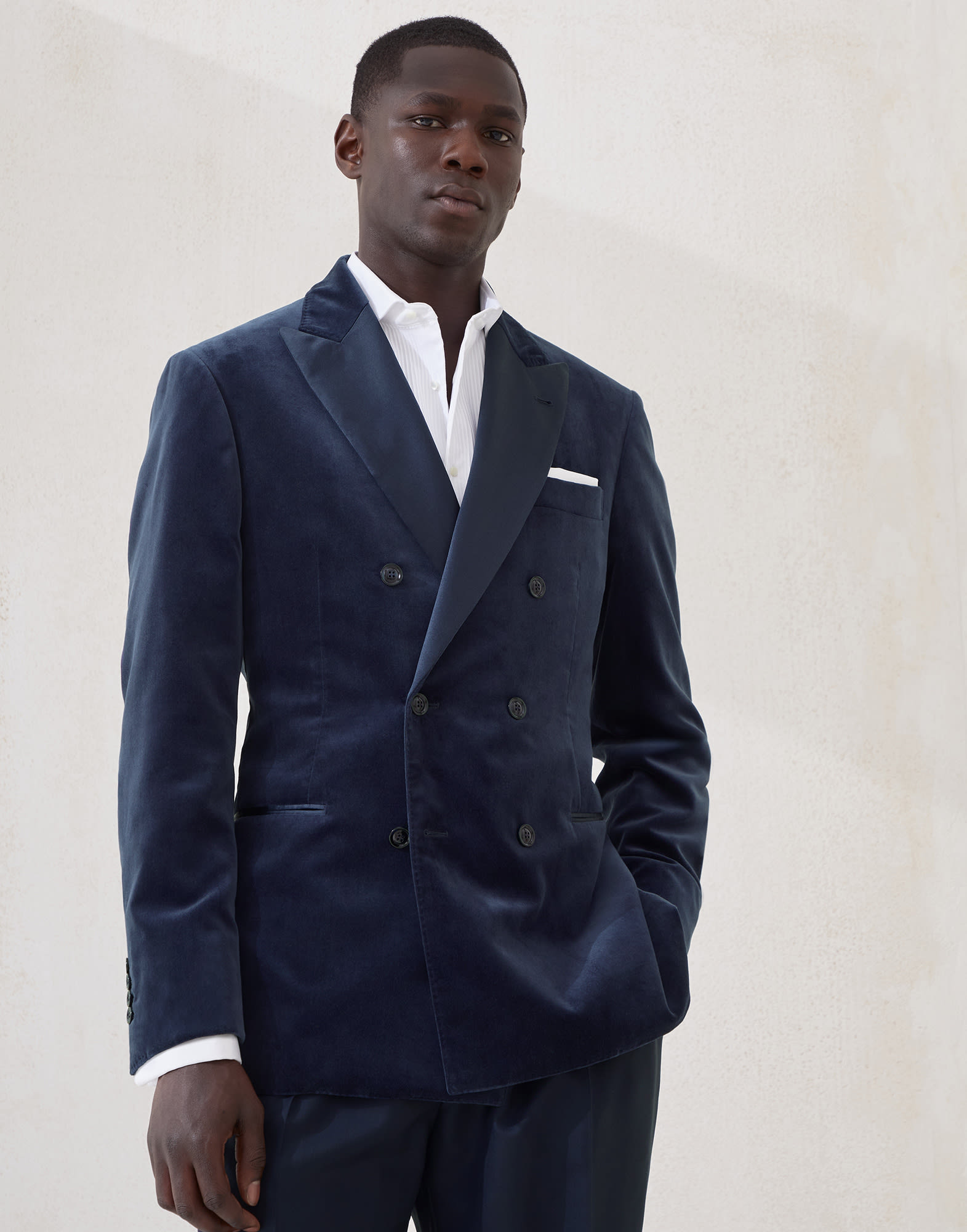 Tuxedo Jacket for Man in Blue | Brunello Cucinelli