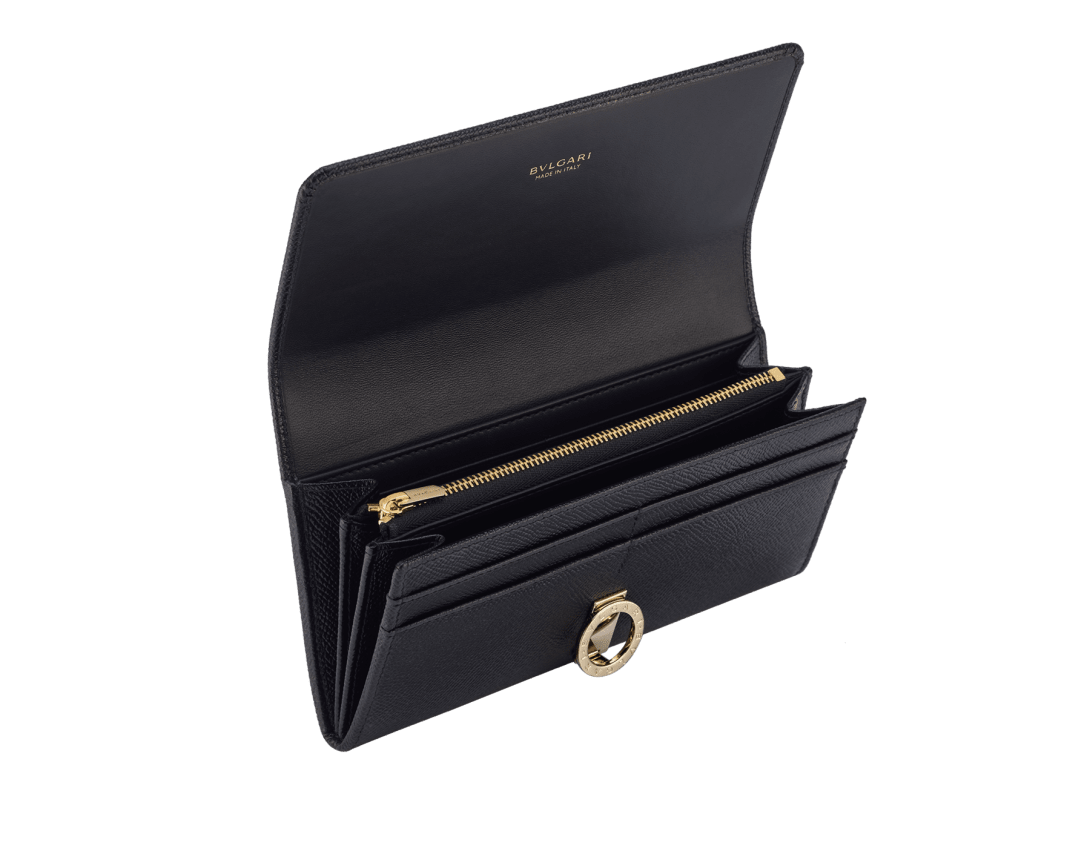 ブラック カーフレザー ブルガリ・ブルガリ ラージウォレット 280526