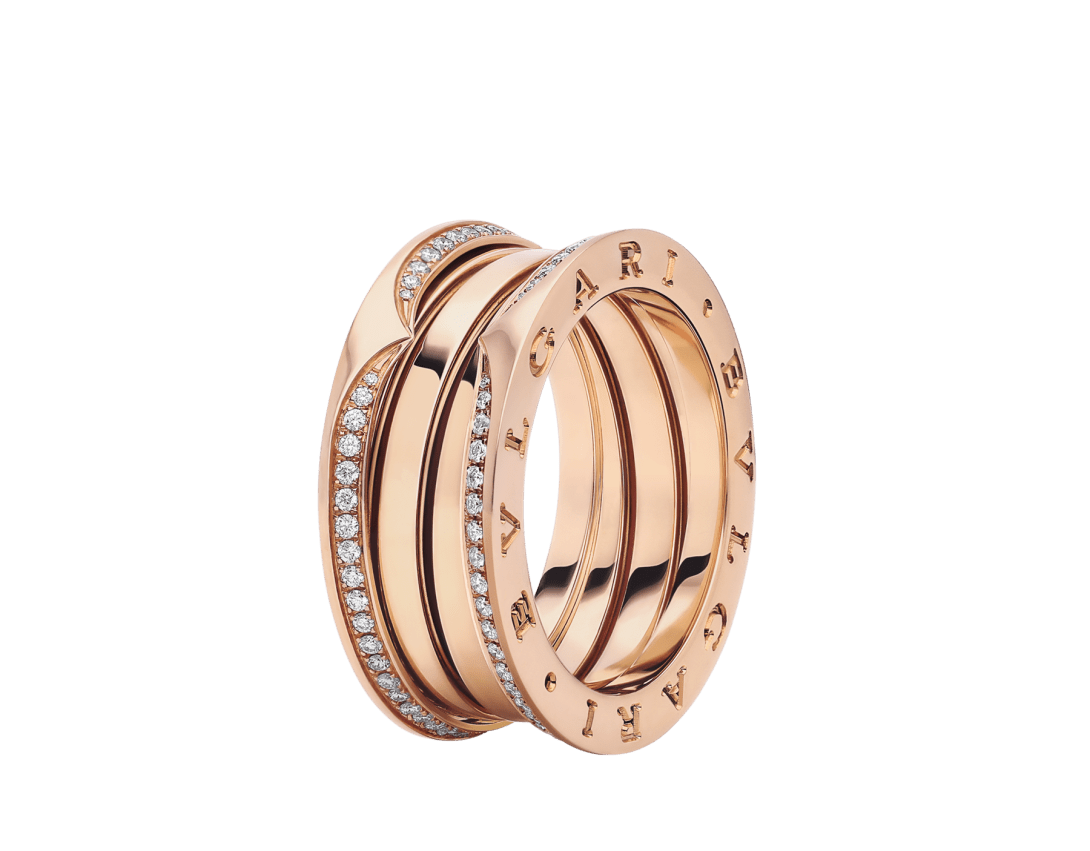 ピンクゴールド ビー・ゼロワン リング に 0.56 カラット ダイヤモンド